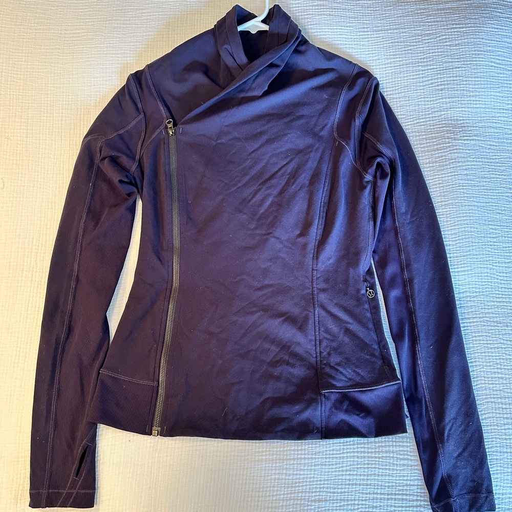 Lululemon Precision Jacket Navy Asymmetrical Zip … - image 1